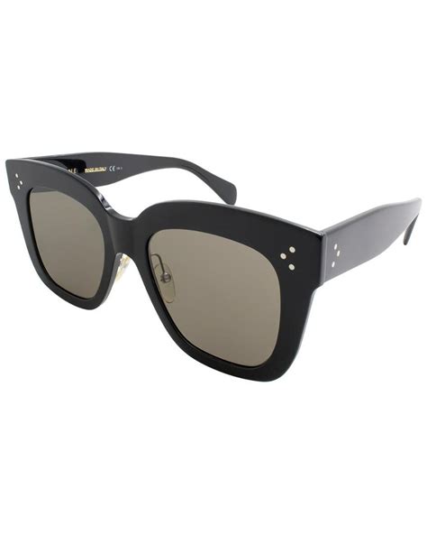 celine cl 41444 s 06z2m|Celine Square Sunglasses CL41444S 06Z2M Shiny Black 51mm .